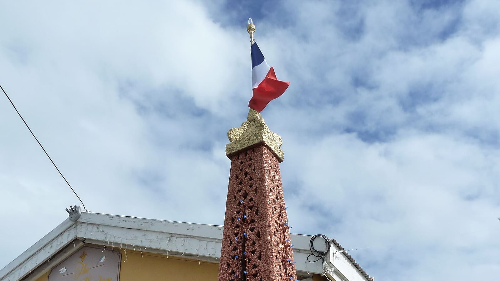 The Frenchtown Heritage Museum and an Eiffel Tower sculpture, Frenchtown, St. Thomas